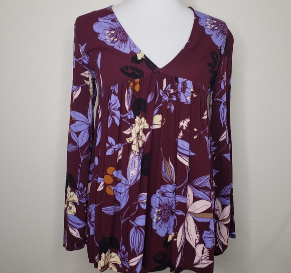 Free People Boho Floral Tunic Top XS - Picture 2 of 8